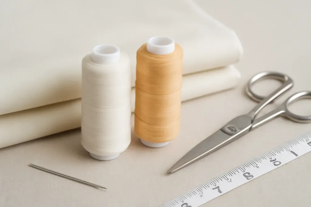 Close-up detail photo related to comparing thread brands what the labels tell you